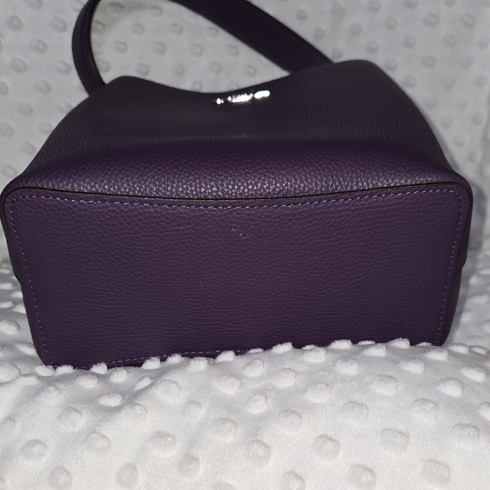 Coach Purple Leather Crossbody Bucket Bag - NWT - Picture 9 of 10